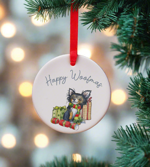 Chihuahua Ceramic Circle Decoration